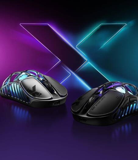 Беспроводная игровая мышь GravaStar Mercury X, сенсор PAW 3950 с разрешением 32 000 точек на дюйм, частота опроса 1000 Гц, вес всего 49 г, полая рама из магниевого сплава, RGB-подсветка, 5 программиру