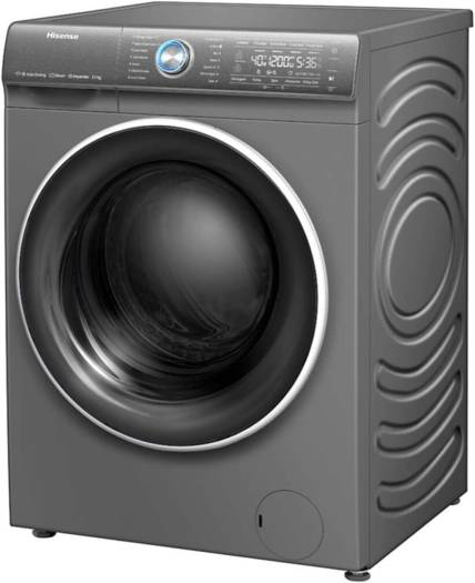 Hisense 12 Kg Front Load Washing Machine 1400 RPM Quick Wash Drum Clean LED Display Silver  WFQY1214EVJMT Inverter