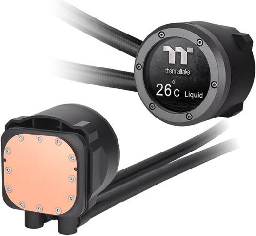 مبرد سائل Thermaltake TH240 V2 Ultra ARGB Sync متعدد الإمكانات، مروحة ARGB 120 * 2 PWM بسرعة 500~1500 دورة في الدقيقة، تدفق هواء 57.05 CFM، كتلة مياه، شاشة LCD مقاس 2.1 بوصة، أسود | CL-W383-PL12SW-A