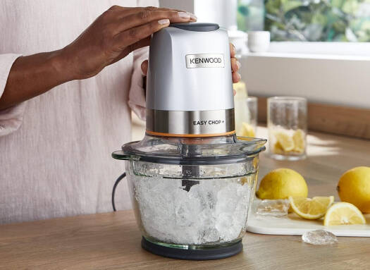 Измельчитель Kenwood EasyChop+ с металлической чашей, 2 скорости, мощность 500 Вт, воронка Dripper Pro, четыре лезвия, крышка для хранения, две скорости, лопатка, функция измельчения льда, противоскол
