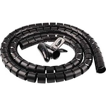 Joulli Cable Zipper Cord Organizer Комплект системы управления проводами, 2 метра, черный | B07MW8BTRY