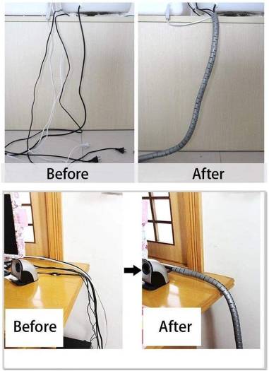Joulli Cable Zipper Cord Organizer Комплект системы управления проводами, 2 метра, черный | B07MW8BTRY