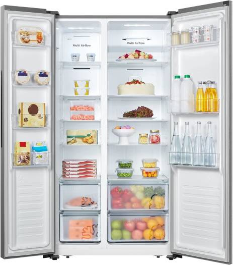 Hisense 670 Liter Refrigerator Side By Side A+ Energy Efficiency Silver Model RS670N4ASU -1 Years Full & 5 Years Compressor Warranty.
