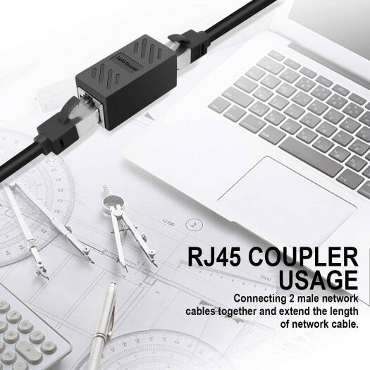 Соединитель Taradhin RJ45, 10 шт., линейные разъемы Ethernet, сетевой адаптер-удлинитель Cat7 Cat6 Cat5e Cat5 для удлинения кабелей Ethernet, LAN-разъем «мама-мама», черный | RJ45 10 шт.