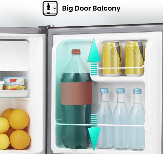 Hisense Single Door Refrigerator with Mechanical Temperature control, Manual Defrost, 2L Bottle Holder, 45L Net Capacity, Silver | RR60D4ASU
