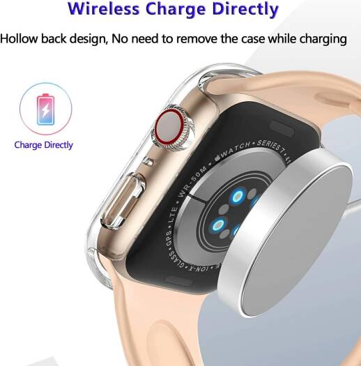 Jncvxn 2 Pack Case 40mm with Built-in Glass Protector Screen متوافق مع Apple Watch Se Series 6/5/4 40mm، غطاء حماية شامل مقاوم للخدش فائق النحافة لـ Iwatch Se Series 6/5/4