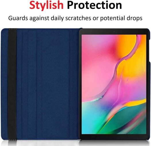 Vultic Rotating Case for Samsung Galaxy Tab A 8.0 2019 T290/T295/T297, 360 Degree Stand Auto Sleep/Wake Flip Leather Smart Tablet Cover (Light Blue)