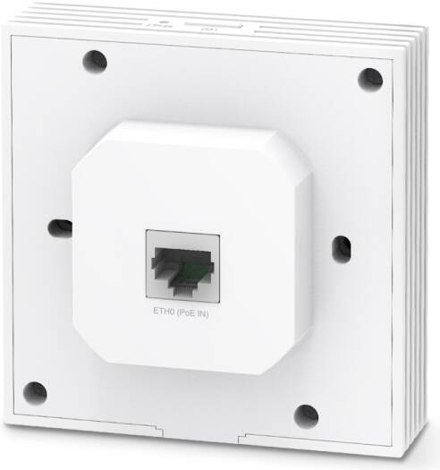 TP-Link AX3000 Настенная панель WiFi 6 Точка доступа, 1 порт Ethernet 10/100/1000 Мбит/с, 2,4 ГГц 2x 3 дБи и 5 ГГц 2x 5 дБи, 5 ГГц До 2402 Мбит/с и 2,4 ГГц До 574 Мбит/с, белый | EAP650-СТЕНА