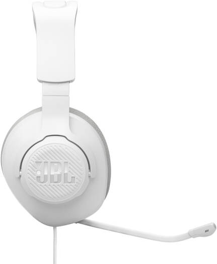 JBL Quantum 100M2 Wired Gaming Headphones, 40mm Dynamic Drivers, Detachable Boom, Directional Microphone Pick-Up Pattern, Fabric-Covered Memory Foam Ear Cushions, 1.2m Cable, White | JBLQTUM100M2WHT