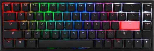 Ducky One 2 SF 65٪ ، مفتاح Cherry Blue RGB ، USB من النوع C ، إضاءة خلفية RGB ، لقطة مزدوجة PBT ، غطاء أسود ، حافظة سوداء علوية بيضاء ، RGB LED | DKON1967ST-CUSPDAZT1