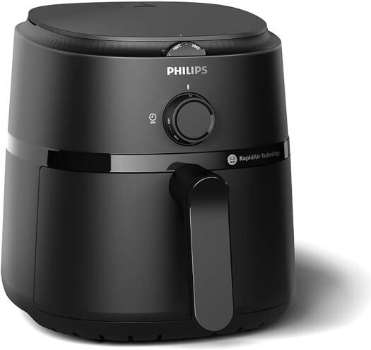 Philips NA110 1000 Series Airfryer, 1300W Power, 12 Cooking Methods, 3.2L Capacity, RapidAir Technology, Non-Slip Feet, Automatic Shut-Off, Cool-Touch Handgrips, Dishwasher Safe, Black | NA110