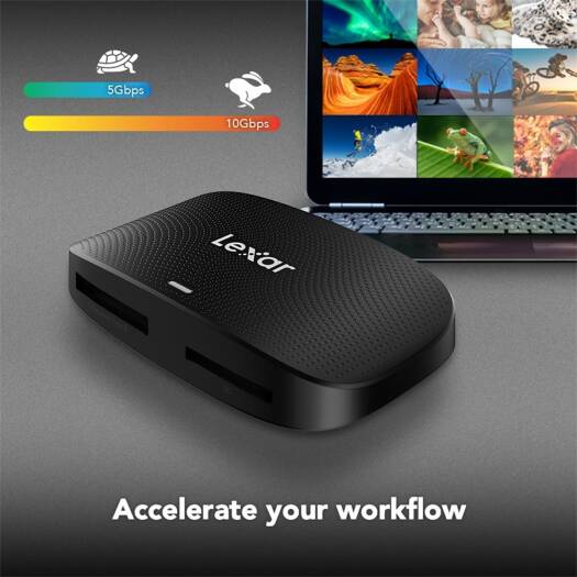 Считыватель Lexar Professional CFexpress Type B/SD USB 3.2 Gen 2, скорость передачи данных до 10 Гбит/с, разработан для карт CFexpress Type B и SD (LRW520U RNBNG)