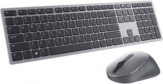 لوحة مفاتيح وفأرة Dell Premier متعددة الأجهزة لاسلكية، مستقبل USB لاسلكي، 2.4 جيجاهرتز، بلوتوث 5.0، تخطيط إنجليزي-عربي، رمادي تيتان | KM7321W