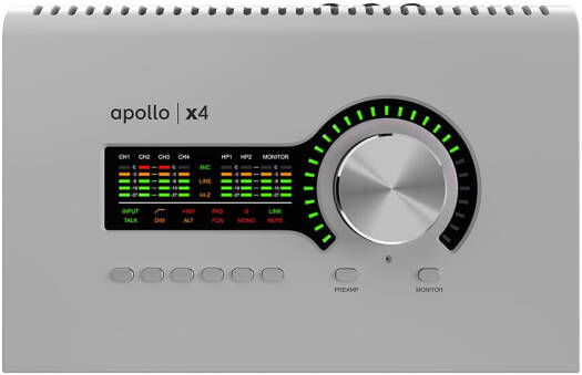 Universal Audio Apollo x4 Gen 2 Studio+ Edition, 12 x 18 Thunderbolt 3 Interface, Four Unison Mic Preamps, Elite-Class Apollo X Gen 2 Converters, Monitor Calibration | APX4G2-STU
