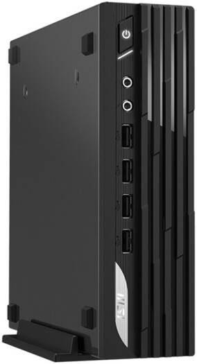 كمبيوتر سطح المكتب MSI PRO DP21 Barebone، معالج Intel Core i3-13100، شريحة Intel H610، فتحتان لذاكرة الوصول العشوائي DDR4 SODIMM، فتحة واحدة لمحرك أقراص SSD M.2، بطاقة رسومات Intel UHD Graphics 730 مد