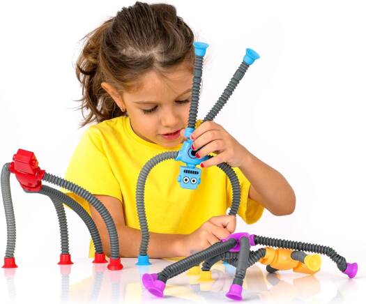 مجموعة ألعاب حسية من Aokehy Pop Tubes، وRobotics Fidget Tubes، وألعاب للأطفال من سن 3 إلى 10 سنوات، كهدية عيد الميلاد