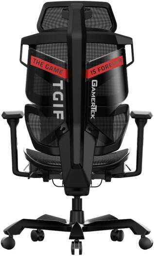 GamerTek Elite Commander Gaming Chair, High Quality Breathable Mesh, Silent Wheels, Three Way Adjustable Armrest, 125kg Max Weight Support, Black | 616985066827
