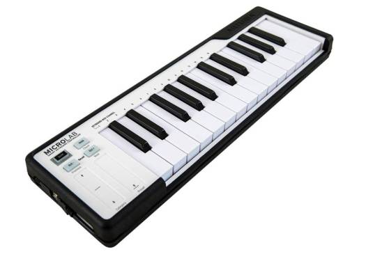 Arturia MicroLab - وحدة تحكم USB-MIDI مدمجة ، 25 مفتاحًا صغيرًا حساسًا للسرعة ، أزرار أوكتاف لأعلى / لأسفل ، زر تثبيت (استدامة) + وظيفة وتر ، أسود | 230512