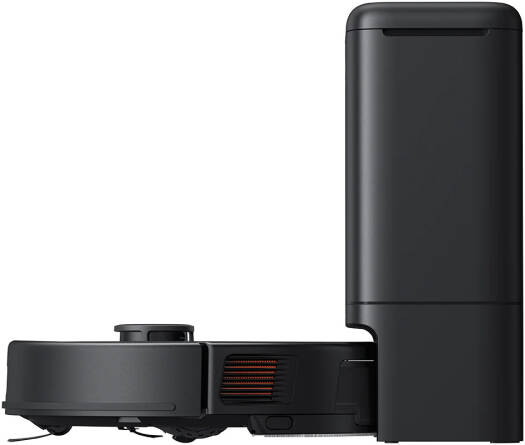جهاز eufy X8 Pro مع محطة إفراغ ذاتية، وشفط قوي مزدوج التوربين بقوة 4000 باسكال، وفرشاة أسطوانية لفك التشابك، ونظام الملاحة بالليزر iPath الدقيق، وتنظيف خالٍ من التشابك والشعر، باللون الأسود | جهاز X8 