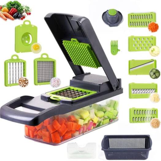 Generic Chopper Vegetable Food Chopper Grater Multifunction with Handle Multi Blade, Veg+Choper+2