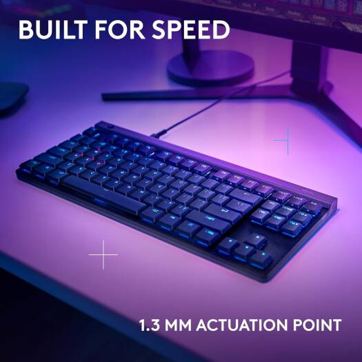 لوحة مفاتيح ألعاب لوجيتك G515 TKL سلكية منخفضة الارتفاع، مفاتيح لمسية خطية ميكانيكية GL، أغطية مفاتيح PBT مزدوجة الطبقات، نقطة تشغيل منخفضة الارتفاع، أسود | 920-012868